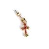 22K Gold Baby Cross Charm Earrings with Rubies 22K Gold Baby Cross Charm Earrings with Rubies