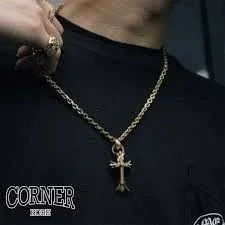 22K Gold Cross Baby Fat Charm