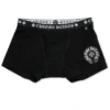 Black Cotton Boxer Brief with Black and White Jacquard Black Cotton Boxer Brief with Black and White Jacquard