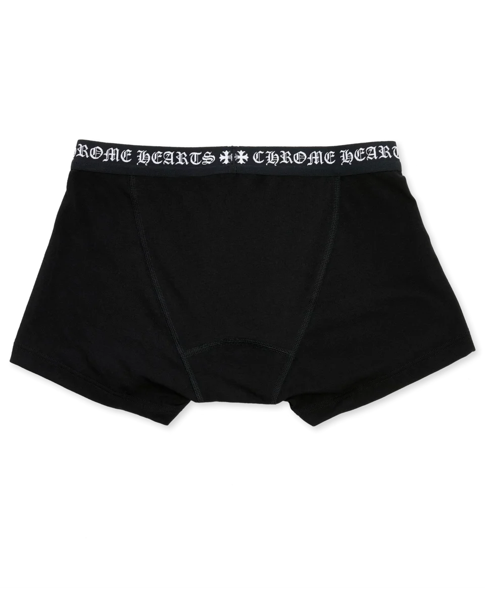 Black Cotton Boxer Brief with Black and White Jacquard Black Cotton Boxer Brief with Black and White Jacquard