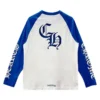 Blue and White Chrome Heart Shirt