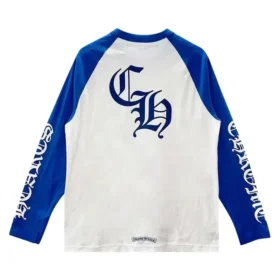 Blue and White Chrome Heart Shirt