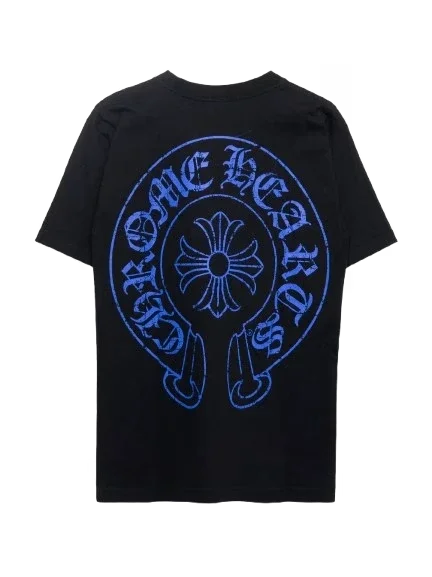 Blue Horseshoe T-Shirt Chrome Hearts Blue Horseshoe T-Shirt Chrome Hearts