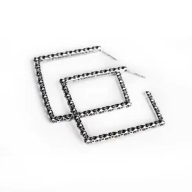 Ch Plus Square Hoop Earrings