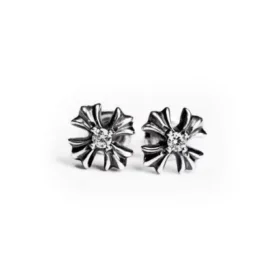 Ch Plus Stud Earrings with Diamonds