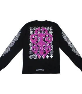Chrome Heart Eye Chart Pink Dagger Long Sleeve T Shirt