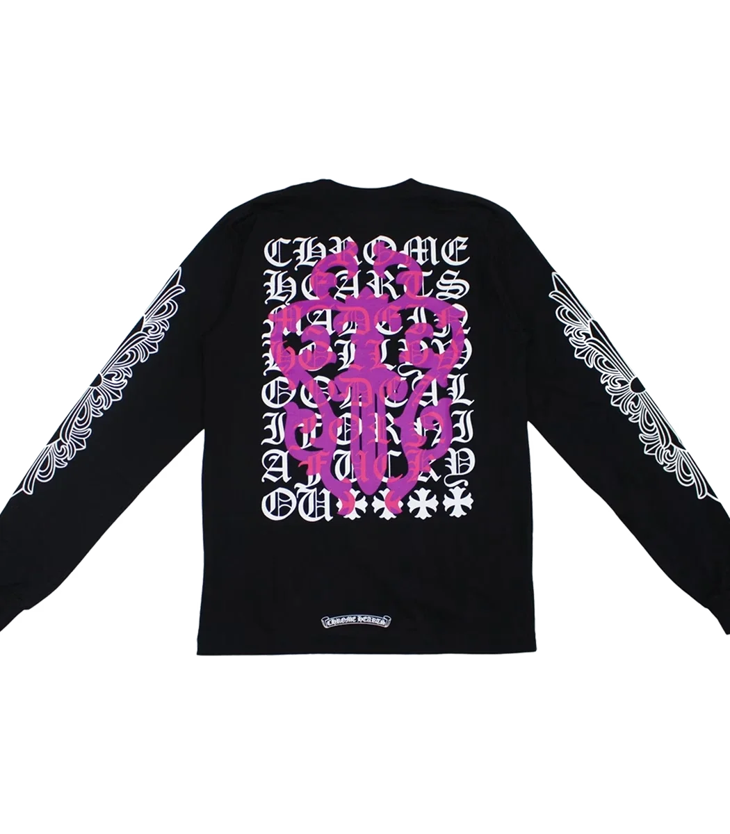 Chrome Heart Eye Chart Pink Dagger Long Sleeve T Shirt Chrome Heart Eye Chart Pink Dagger Long Sleeve T Shirt