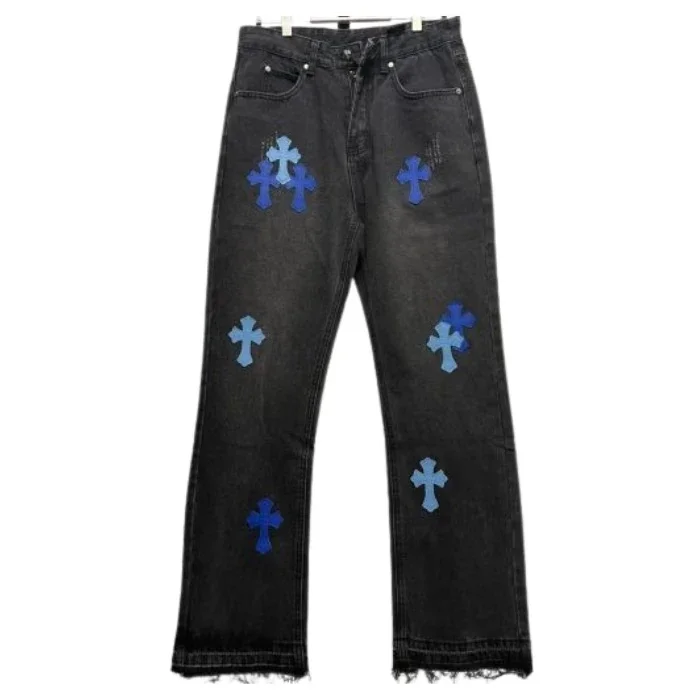 Chrome Hearts Black and Blue Cross Jeans Chrome Hearts Black and Blue Cross Jeans