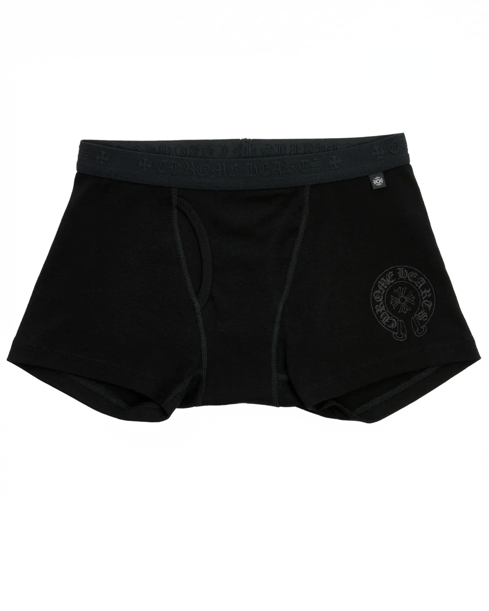 Chrome Hearts Black Cotton Boxer Brief with Black Tonal Chrome Hearts Black Cotton Boxer Brief with Black Tonal