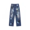 Chrome Hearts Black & Cyan Cross Patch Denim Chrome Hearts Black & Cyan Cross Patch Denim