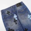 Chrome Hearts Black & Cyan Cross Patch Denim Chrome Hearts Black & Cyan Cross Patch Denim