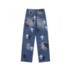 Chrome Hearts Black & Cyan Cross Patch Denim Chrome Hearts Black & Cyan Cross Patch Denim