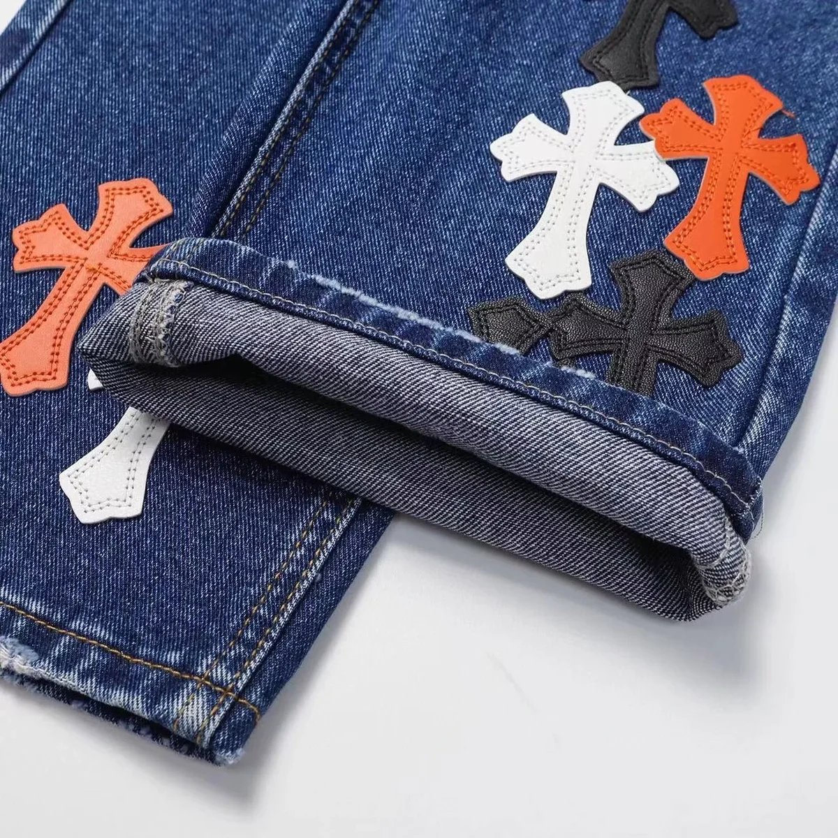 Chrome Hearts Blue Cross Denim Jeans Chrome Hearts Blue Cross Denim Jeans