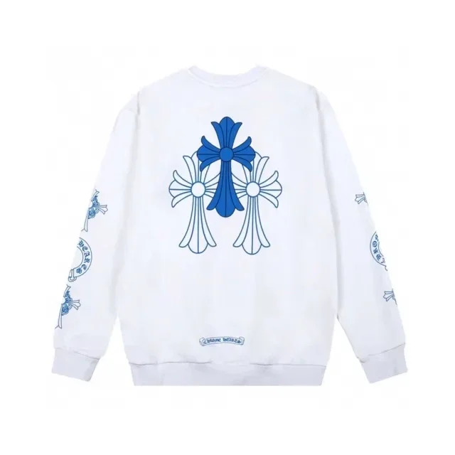 Chrome Hearts Blue Logo Crewneck Sweatshirt Chrome Hearts Blue Logo Crewneck Sweatshirt
