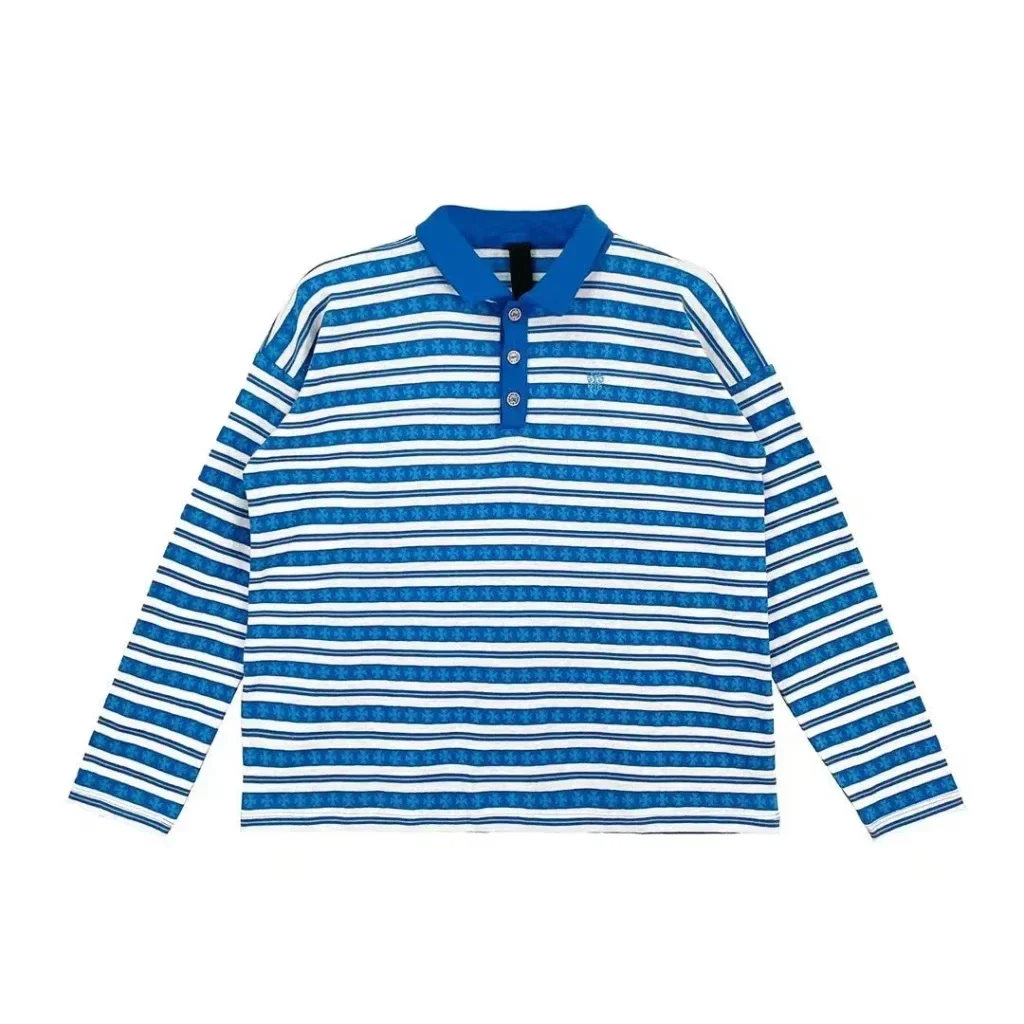 Chrome Hearts Blue Polo Shirt Chrome Hearts Blue Polo Shirt