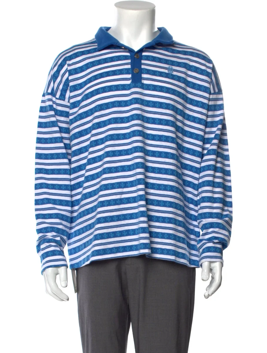 Chrome Hearts Blue Polo Shirt Chrome Hearts Blue Polo Shirt
