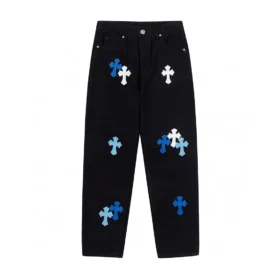 Chrome Hearts Blue & White Cross Patch Jeans Chrome Hearts Blue & White Cross Patch Jeans