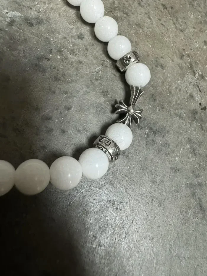 Chrome Hearts Cemetery White Beaded Bracelet Chrome Hearts Cemetery White Beaded Bracelet