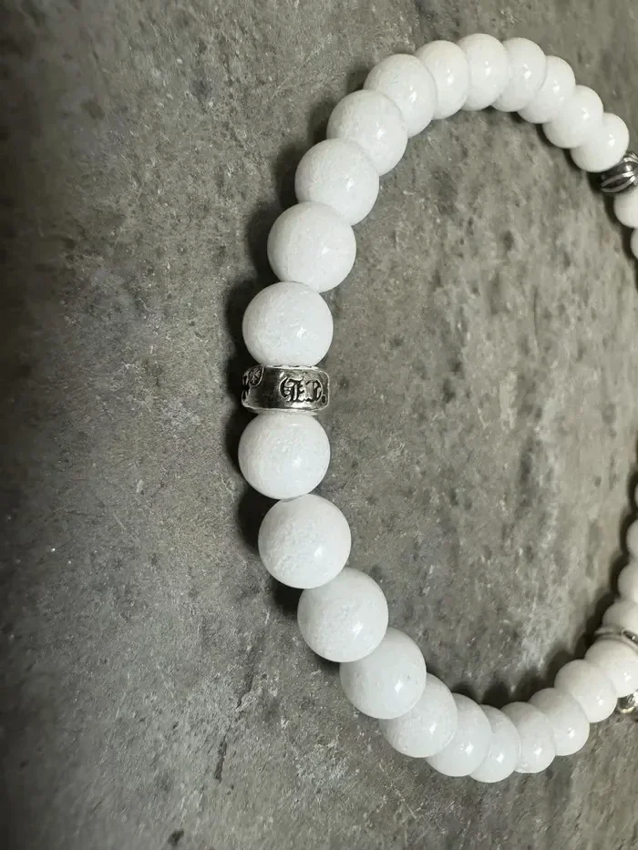 Chrome Hearts Cemetery White Beaded Bracelet Chrome Hearts Cemetery White Beaded Bracelet
