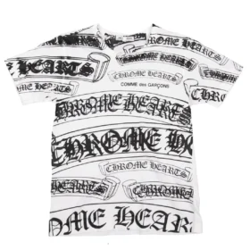 Chrome Hearts Comme Des Garcons Printed T-Shirt White, Black
