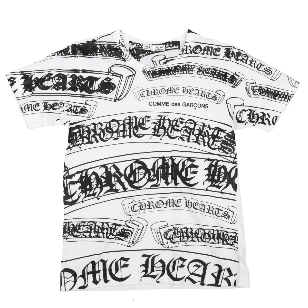 Chrome Hearts Comme Des Garcons Printed T-Shirt White, Black Chrome Hearts Comme Des Garcons Printed T-Shirt White, Black