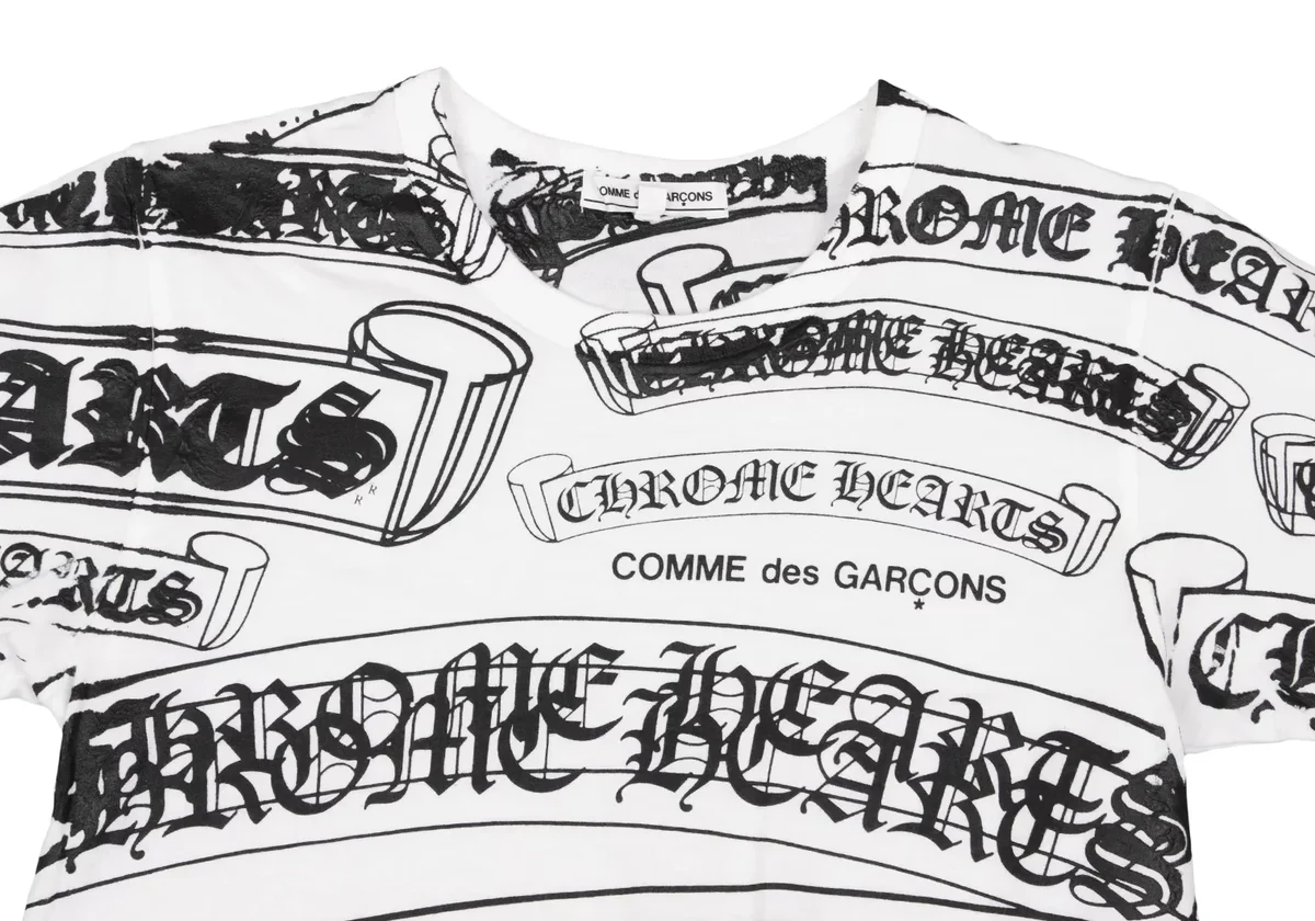Chrome Hearts Comme Des Garcons Printed T-Shirt White, Black Chrome Hearts Comme Des Garcons Printed T-Shirt White, Black