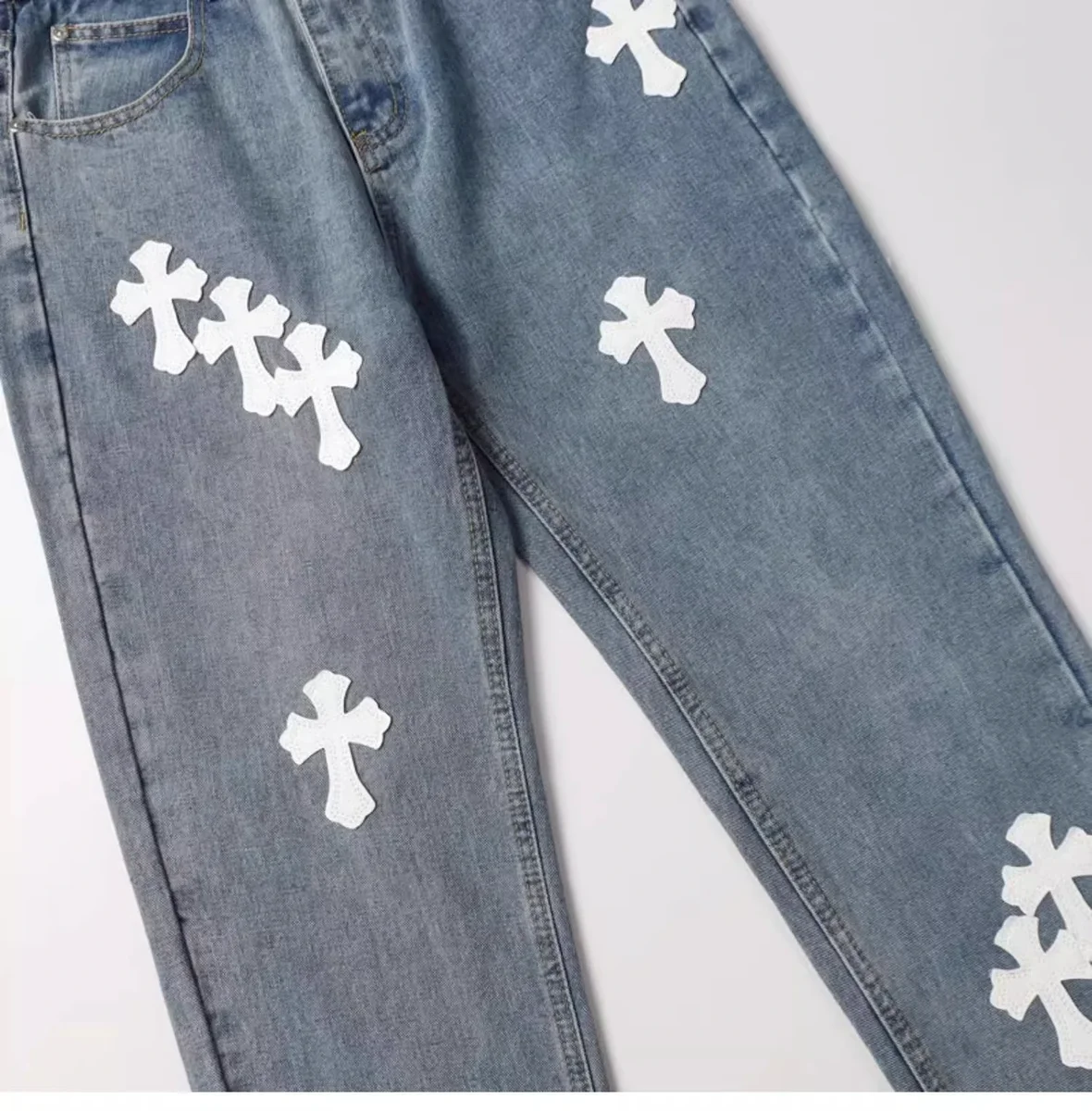 Chrome Hearts Crucifix Cross Patch Jeans Chrome Hearts Crucifix Cross Patch Jeans