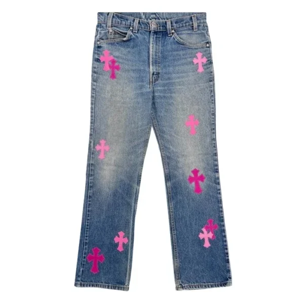 Chrome Hearts Denim Pink Women’s Jeans Chrome Hearts Denim Pink Women’s Jeans