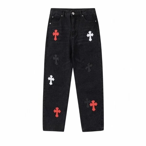 Chrome Hearts Embroidered Jeans Black Chrome Hearts Embroidered Jeans Black