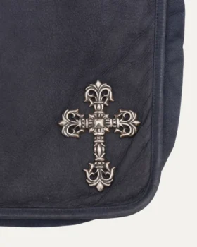 Chrome Hearts Filigree Cross Embellished Leather Messenger Bag