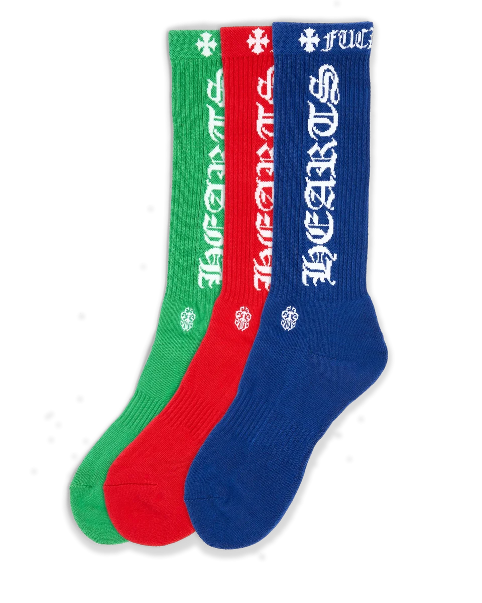 Chrome Hearts “Fuck You” Band in White Socks Chrome Hearts “Fuck You” Band in White Socks