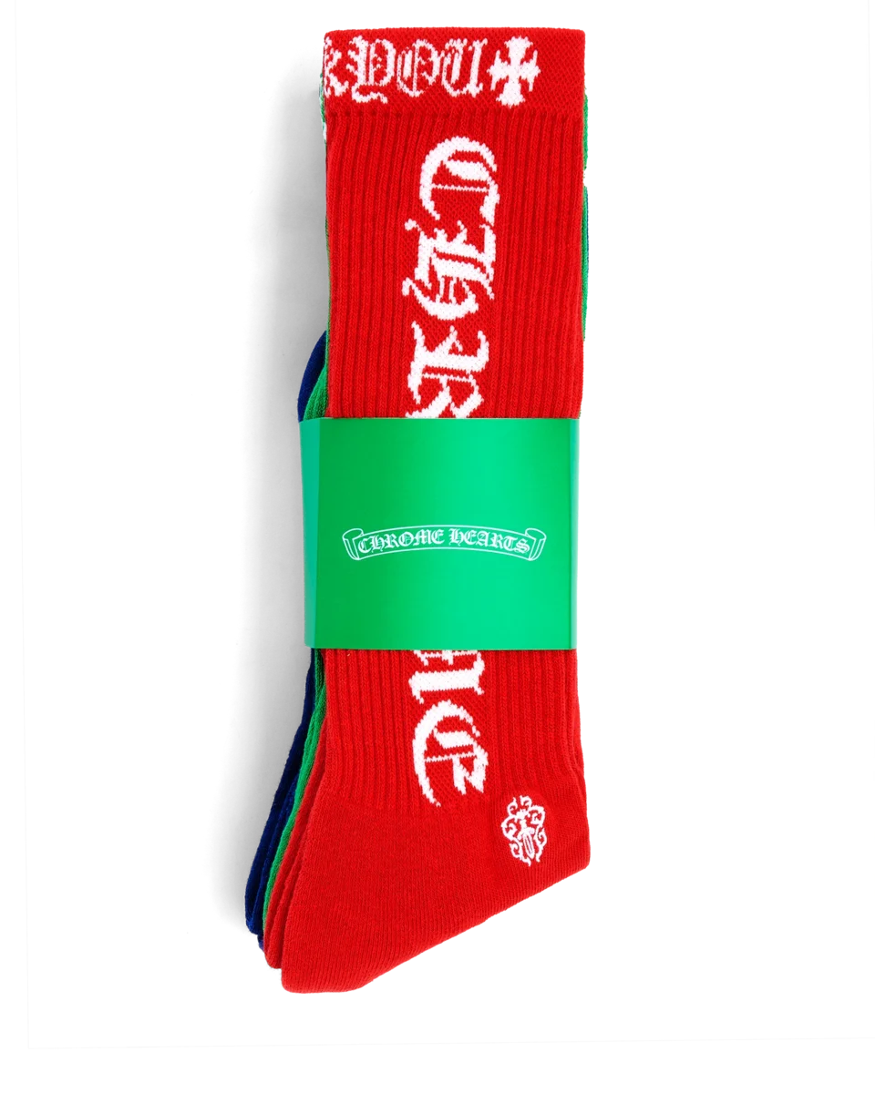 Chrome Hearts “Fuck You” Band in White Socks Chrome Hearts “Fuck You” Band in White Socks