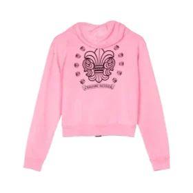 Chrome Hearts Girls Zip up Pink Hoodie