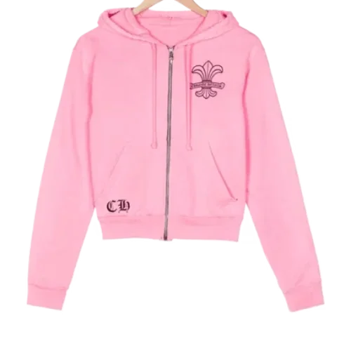 Chrome Hearts Girls Zip up Pink Hoodie Chrome Hearts Girls Zip up Pink Hoodie