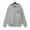 Chrome Hearts Grey Cross Floral Zip-Up Hoodie Chrome Hearts Grey Cross Floral Zip-Up Hoodie