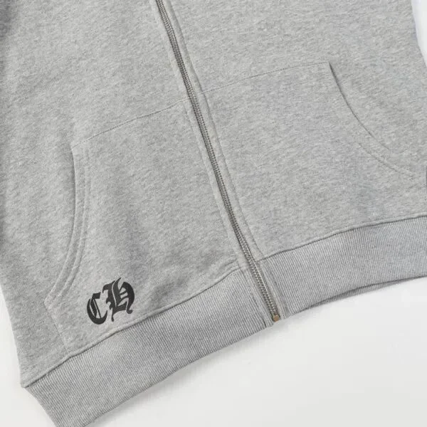 Chrome Hearts Grey Cross Floral Zip-Up Hoodie Chrome Hearts Grey Cross Floral Zip-Up Hoodie