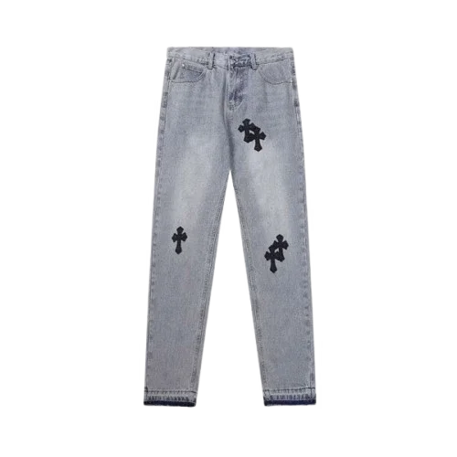 Chrome Hearts Hand-Painted Cross Leather Jeans Chrome Hearts Hand-Painted Cross Leather Jeans
