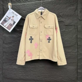Chrome Hearts Jacket with Pink and Black Crosses Chrome Hearts Jacket with Pink and Black Crosses