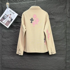 Chrome Hearts Jacket with Pink and Black Crosses Chrome Hearts Jacket with Pink and Black Crosses
