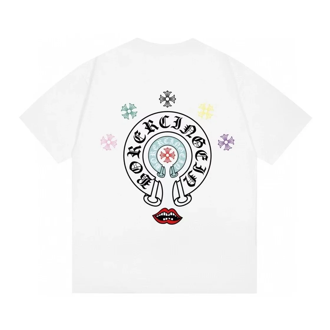 Chrome Hearts Multi Logo and Lips Design T-Shirt Chrome Hearts Multi Logo and Lips Design T-Shirt