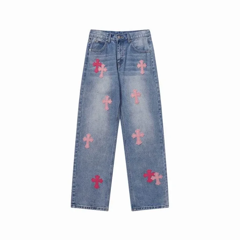 Chrome Hearts Pink Cross Logo Jeans Chrome Hearts Pink Cross Logo Jeans