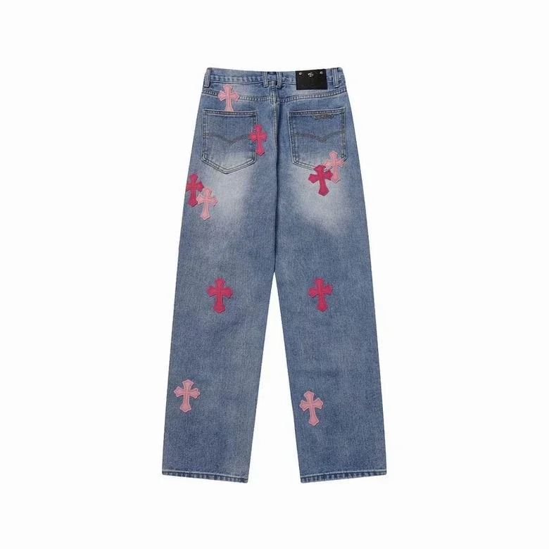 Chrome Hearts Pink Cross Logo Jeans Chrome Hearts Pink Cross Logo Jeans