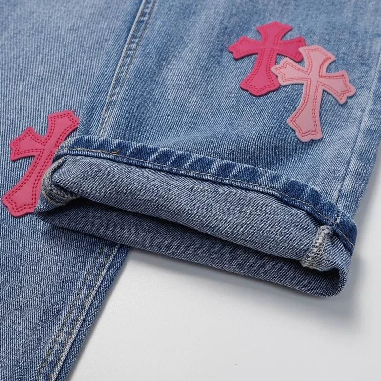 Chrome Hearts Pink Cross Logo Jeans Chrome Hearts Pink Cross Logo Jeans