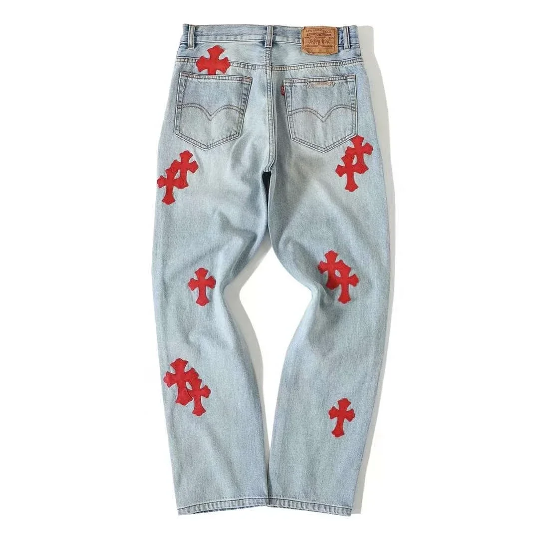 Chrome Hearts Red Patch Jeans Chrome Hearts Red Patch Jeans