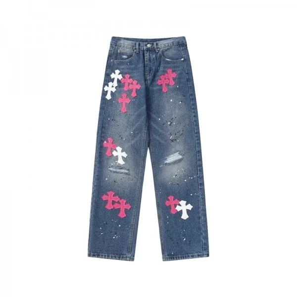 Chrome Hearts Rough Cross Patch Jeans Chrome Hearts Rough Cross Patch Jeans