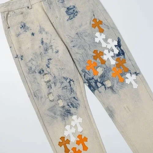 Chrome Hearts St Barth Tie Dye Denim Jeans Chrome Hearts St Barth Tie Dye Denim Jeans