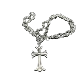 Chrome Hearts Style Necklace Silver Plated