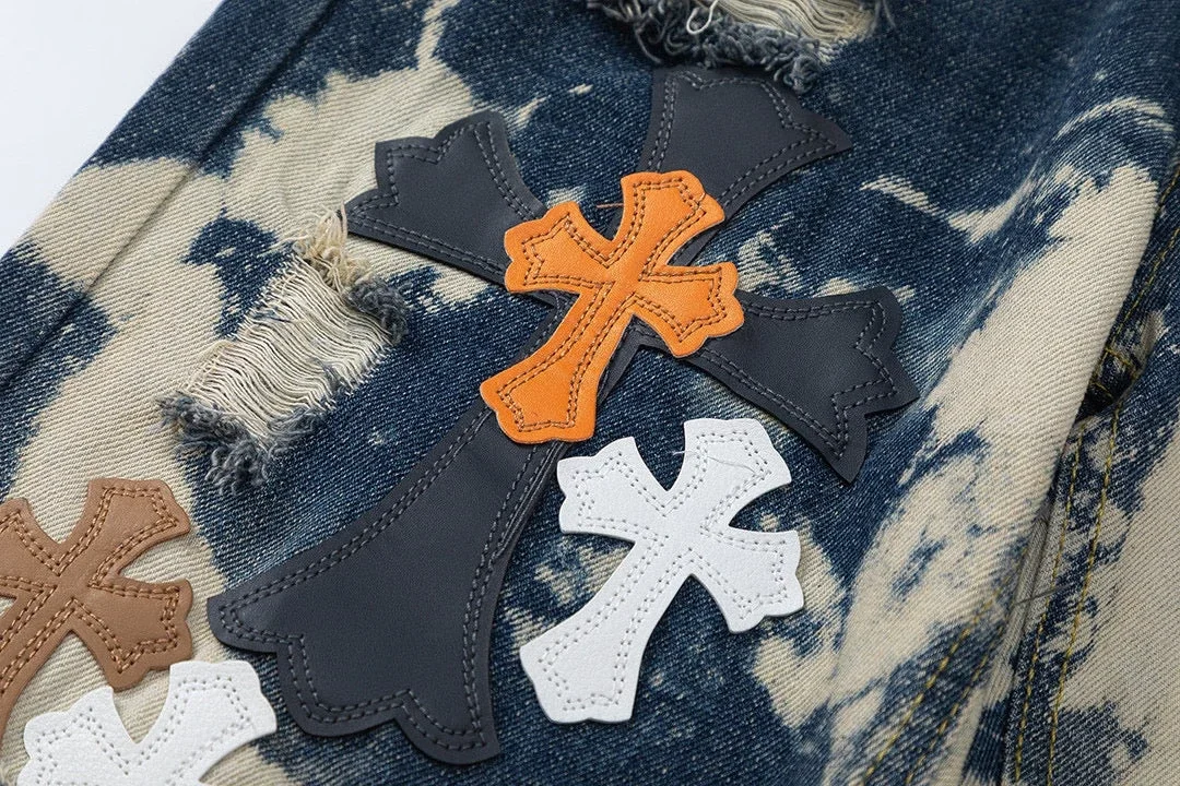 Chrome Hearts Tie Dye Multicolor Cross Jeans Chrome Hearts Tie Dye Multicolor Cross Jeans