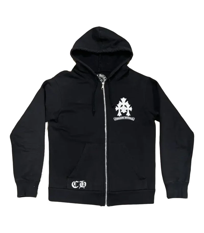 Chrome Hearts Triple Cross Logo Zip up Hoodie Chrome Hearts Triple Cross Logo Zip up Hoodie