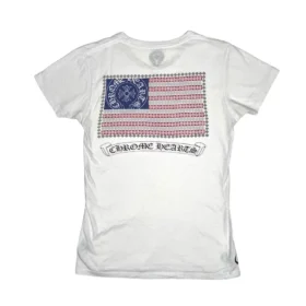 Chrome Hearts Usa Flag Back Print Tee in White